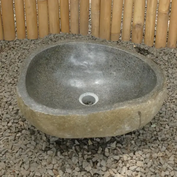 Product image of the product “Sink / washtafel of riverstone in a open carton about 45cm diameter 45 cm”
